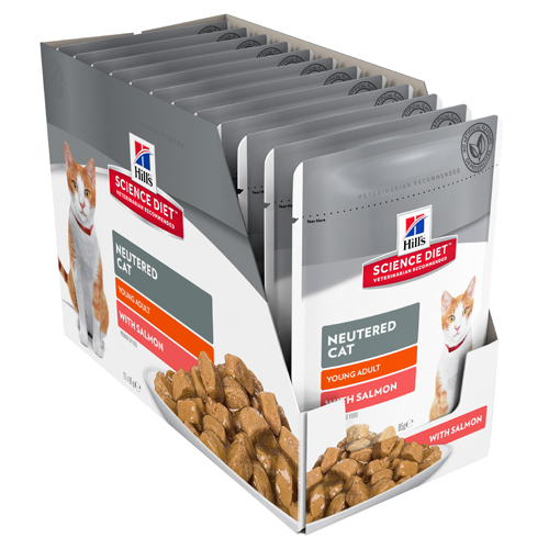 Hill's Science Diet Young Adult Cat Neutered Salmon Wet Pouch 85 gm
