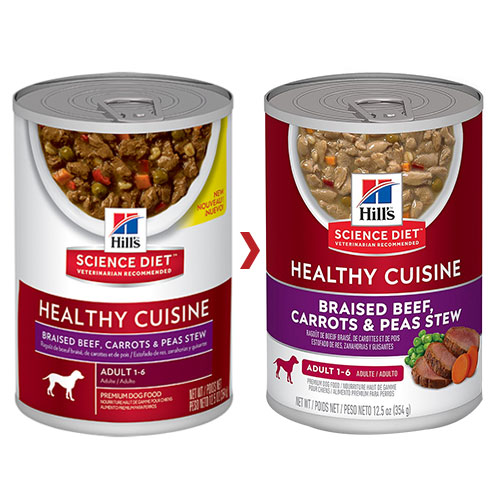 Hill’s Science Diet Adult Healthy Cuisine Braised Beef, Carrots & Peas Stew Canned Dog Food 354 gm