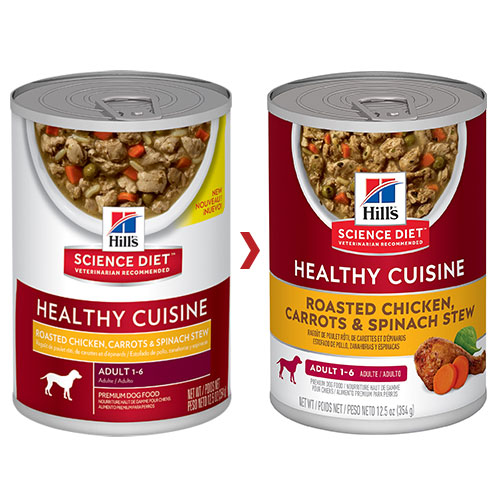 Hill’s Science Diet Adult Healthy Cuisine Roasted Chicken, Carrots & Spinach Stew Canned Dog Food 354 gm