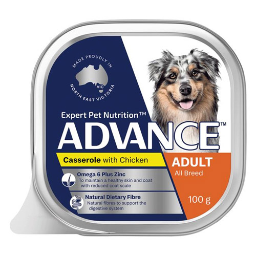 Advance Single Serve Adult Dog Wet Food Casserole with Chicken for Food Supplies
