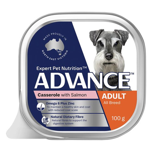 Advance Single Serve Adult Dog Wet Food Casserole with Salmon for Food Supplies