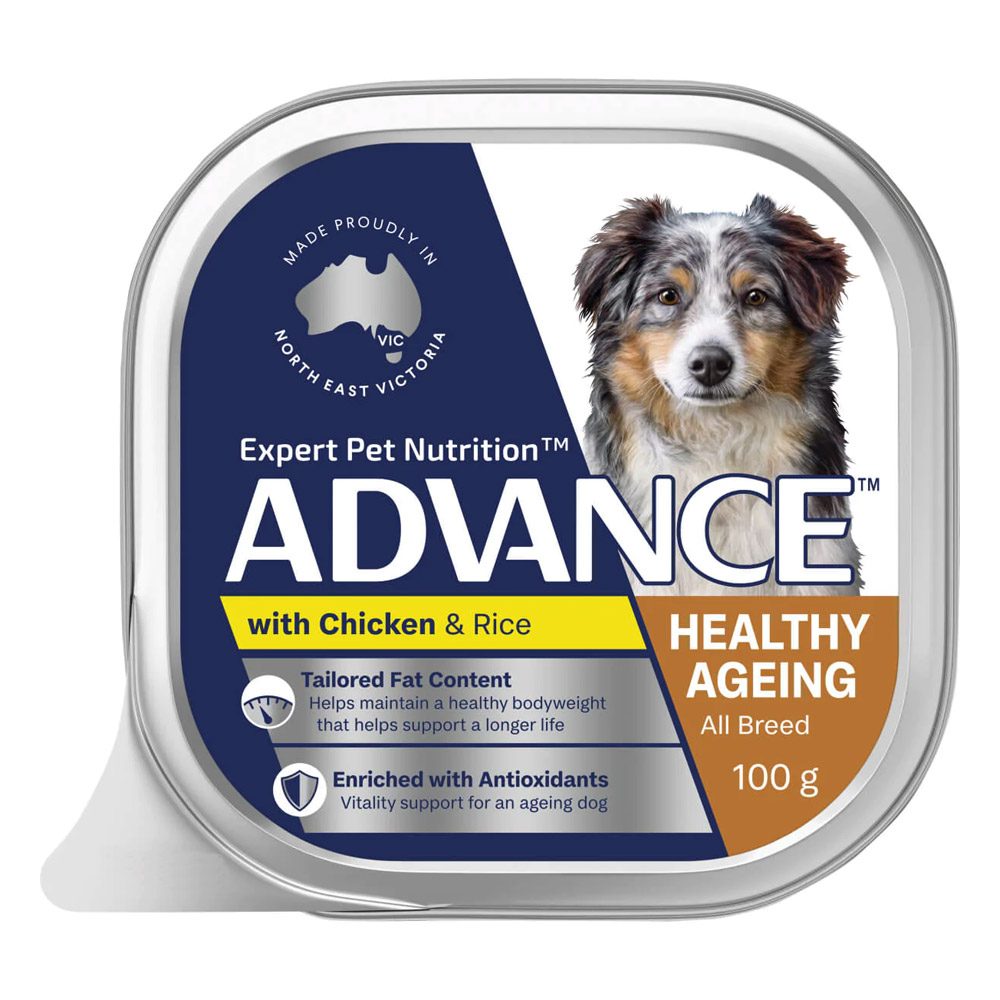 Advance Healthy Ageing Single Serve Adult Dog Wet Food Chicken with Rice for Food Supplies