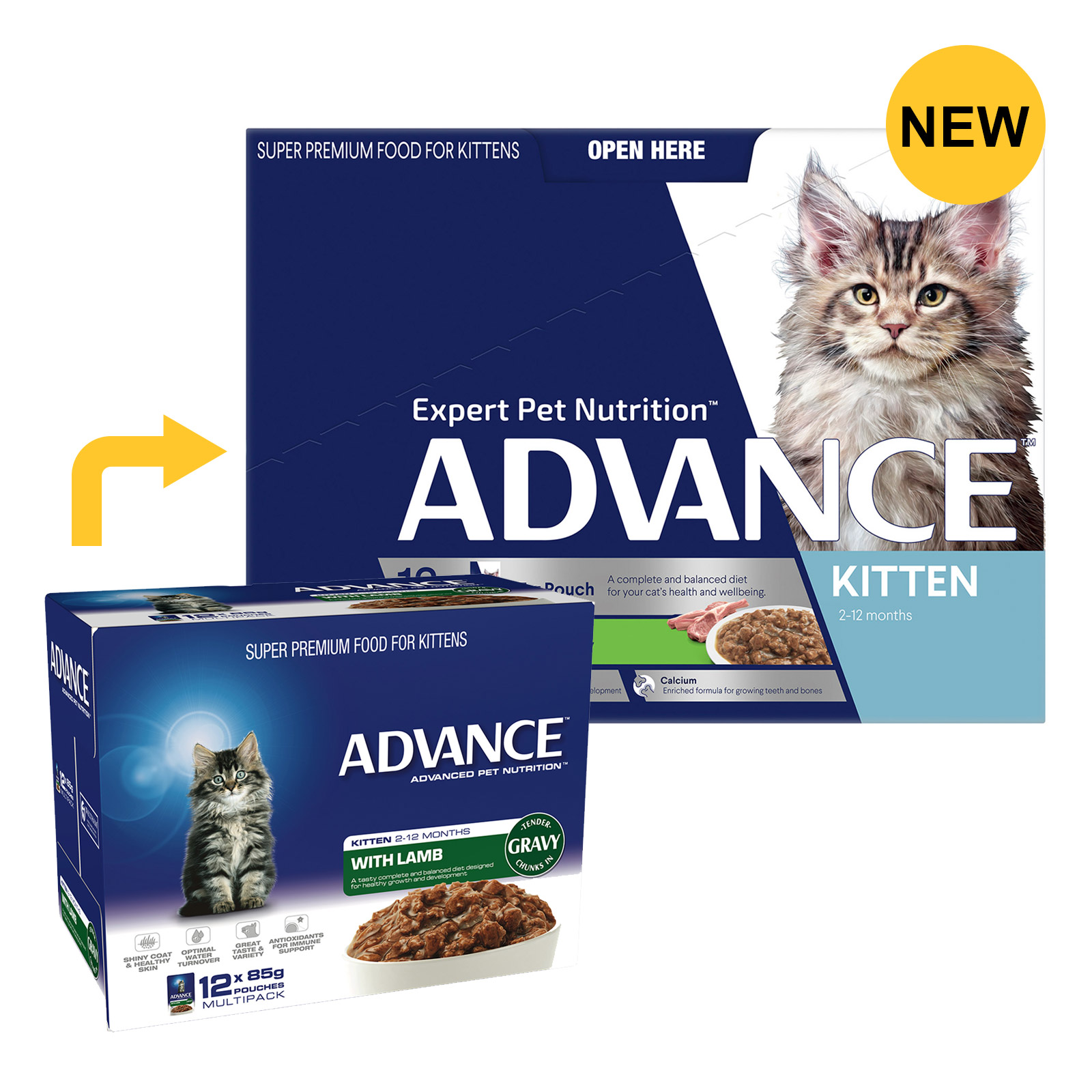 Advance Kitten Lamb in Gravy Cat Wet Food Pouch for Food