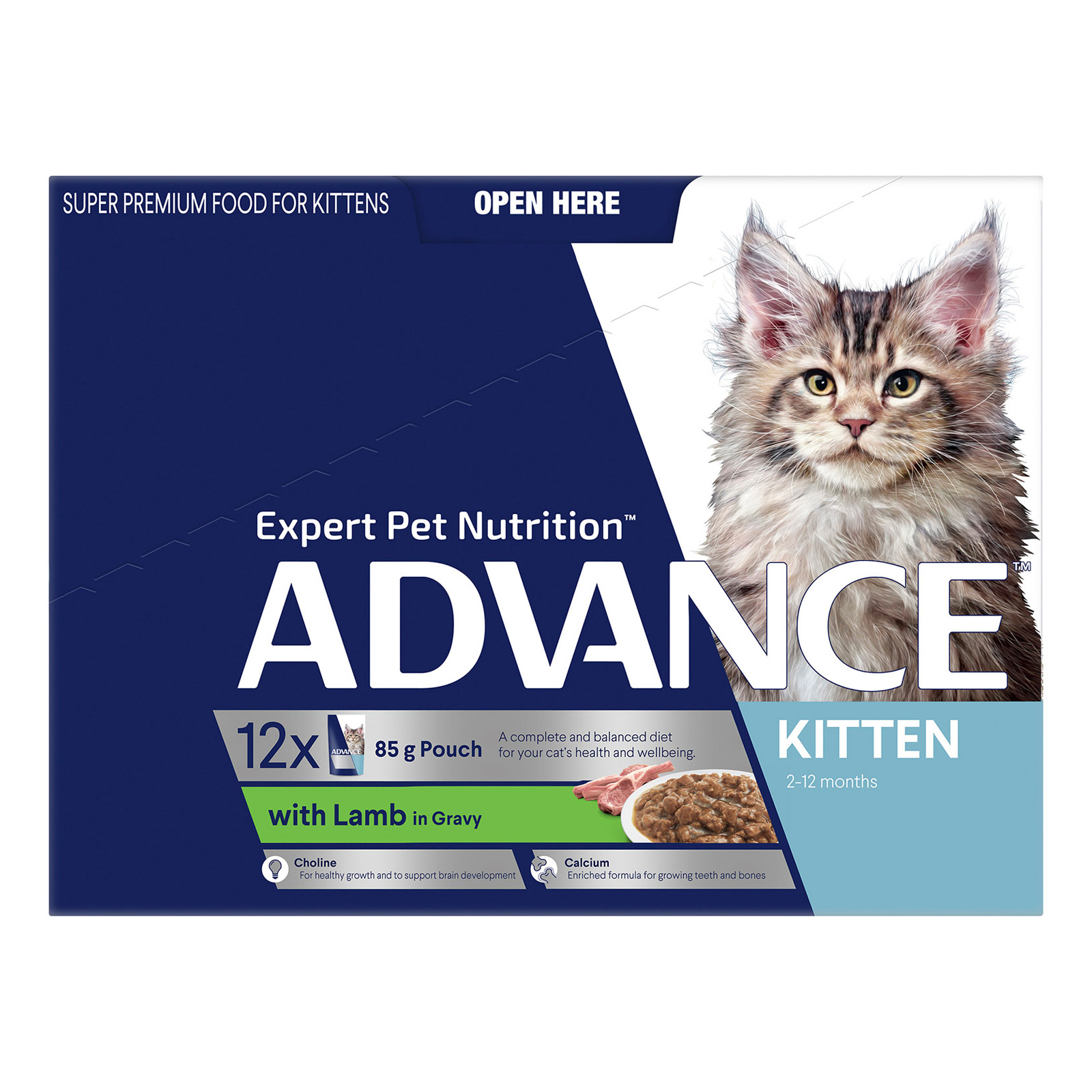 Advance Kitten Lamb in Gravy Cat Wet Food Pouch 85gmX12