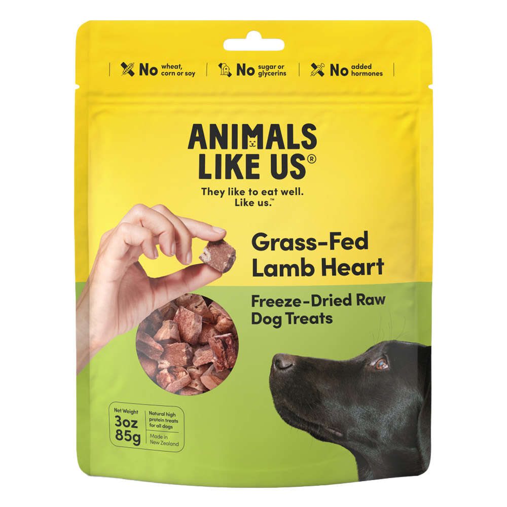 Animals Like Us Grass-Fed Lamb Heart Freeze-Dried Raw Dog Treats for Dogs