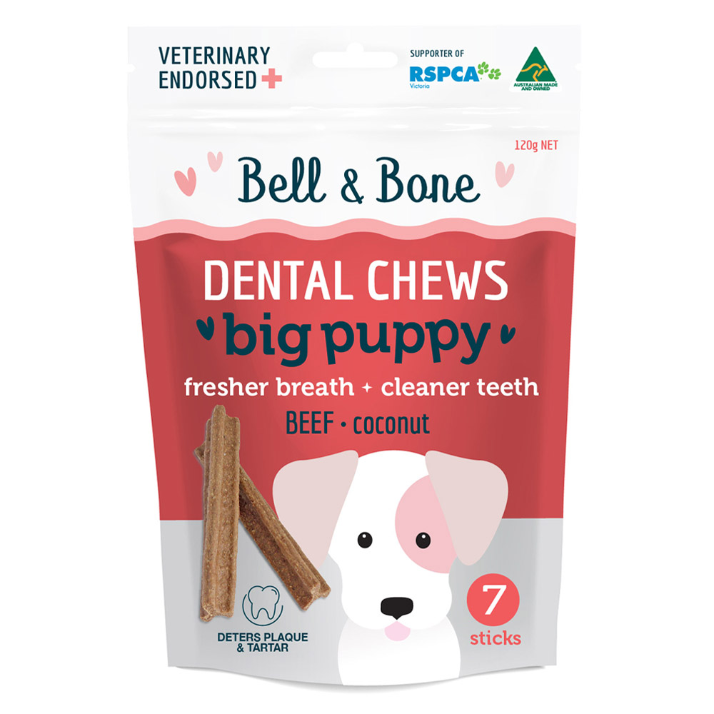 Bell and Bone Dental Chews Beef and Coconut for Dogs