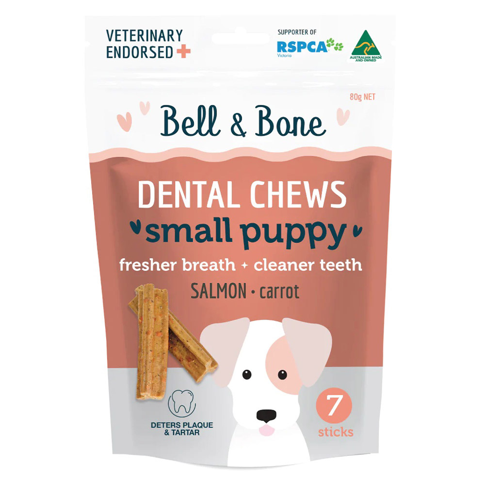 Bell and Bone Dental Chews Salmon and Carrot for Dogs