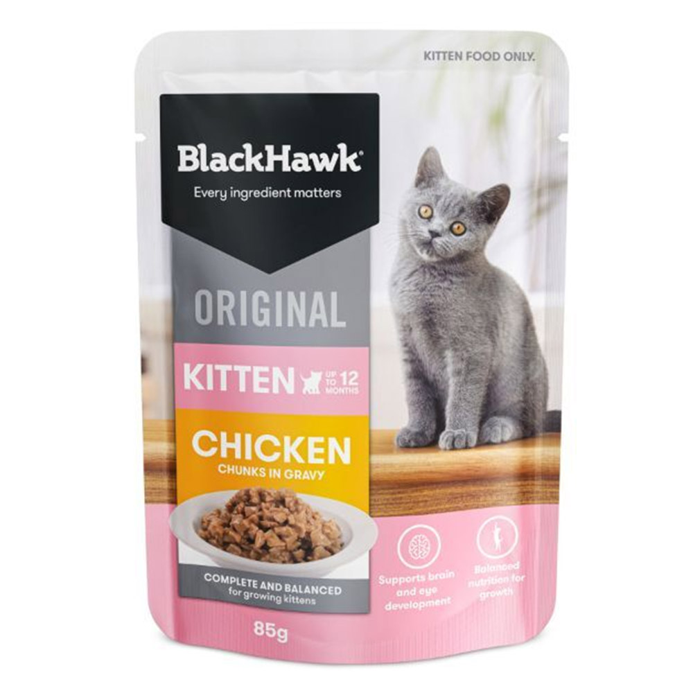 Black Hawk Original Kitten Chicken Chunks in Gravy Wet Cat Food for Food