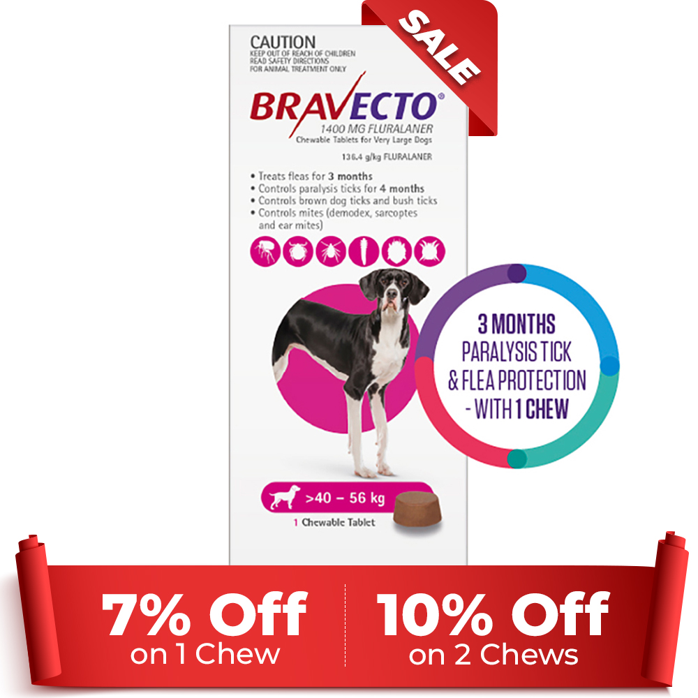Bravecto For Extra Large Dogs 40-56Kg (Pink)