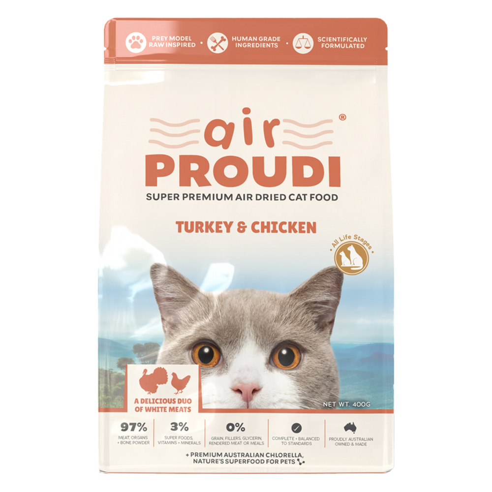 Air Proudi Turkey & Chicken Super Premium Air Dried Cat Food for Food Supplies