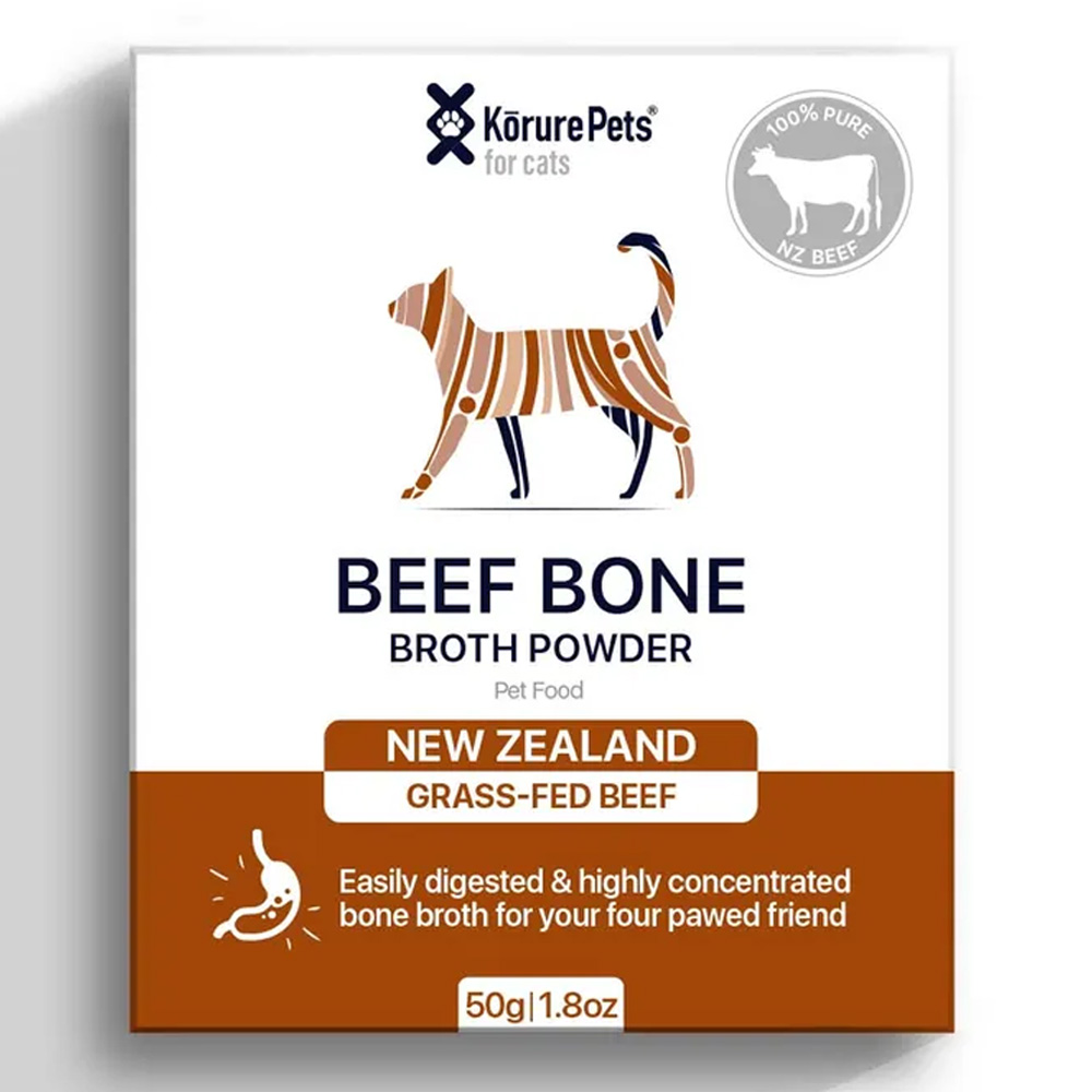 Korure Pets New Zealand Grass-Fed Beef Bone Broth Powder for Cats for Food Supplies