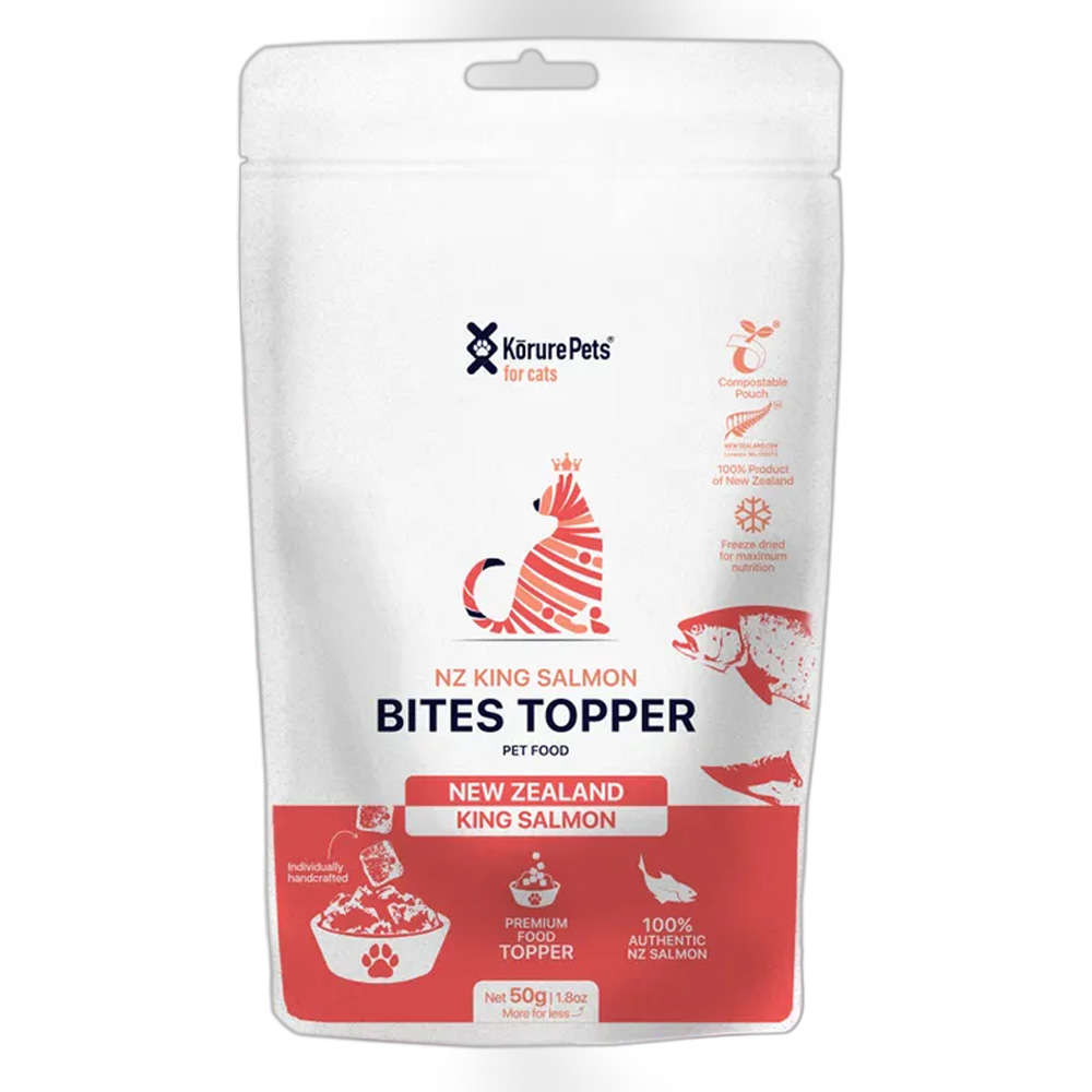Korure Pets New Zealand King Salmon Bites Topper for Cats