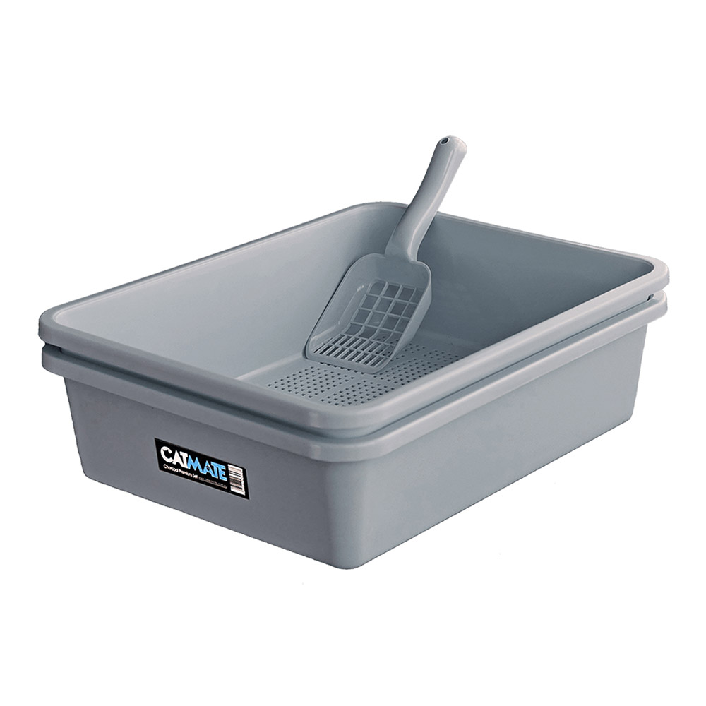 CATMATE Litter Tray + Scoop Charcoal