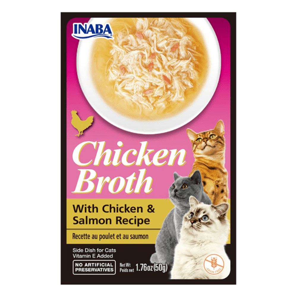 Inaba Chicken Broth with Chicken & Salmon Recipe for Cats for Cats