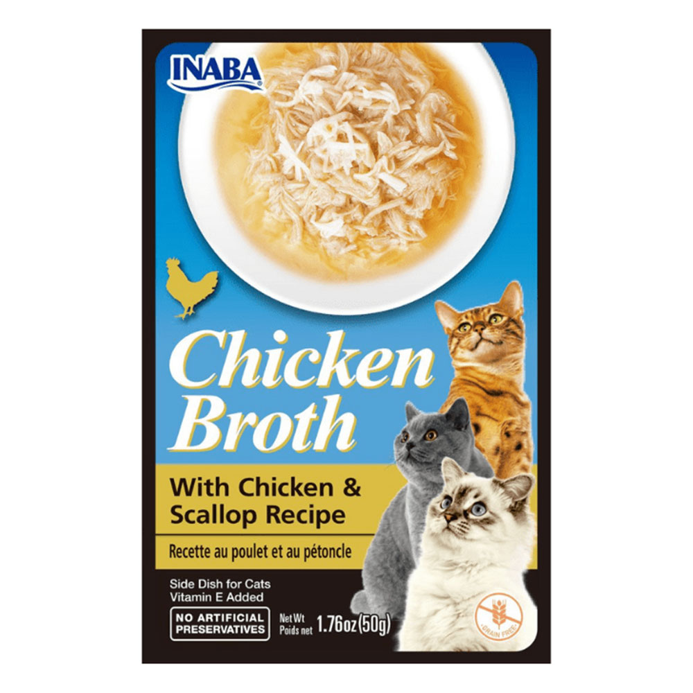 Inaba Chicken Broth with Chicken & Scallop Recipe for Cats for Cats
