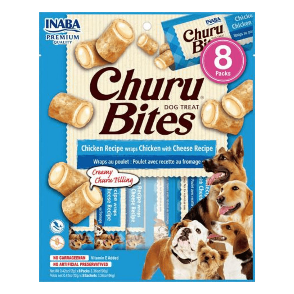 Inaba Churu Bites Chicken Recipe wraps Chicken with Cheese Recipe Dog Treat for Dogs