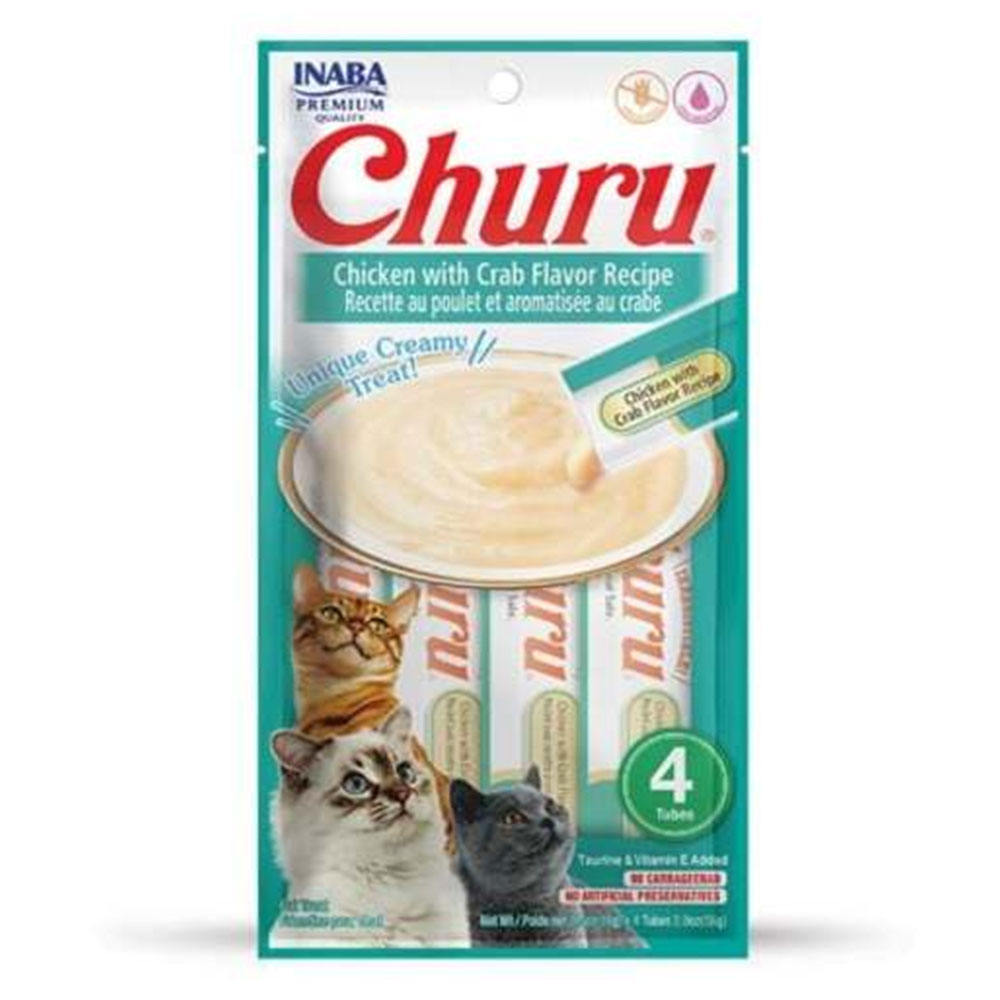 Inaba Churu Chicken with Crab Flavor Recipe Cat Treat for Cats