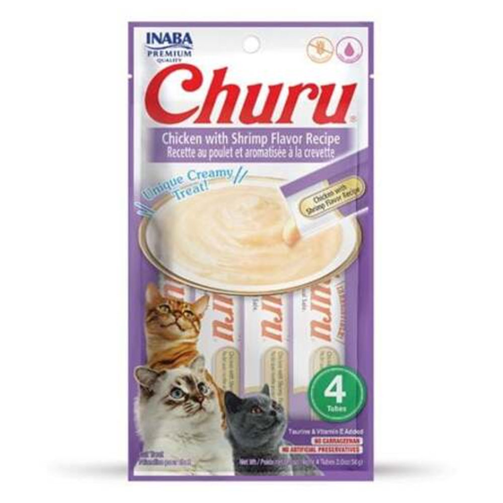 Inaba Churu Chicken with Shrimp Flavor Recipe Cat Treat for Cats