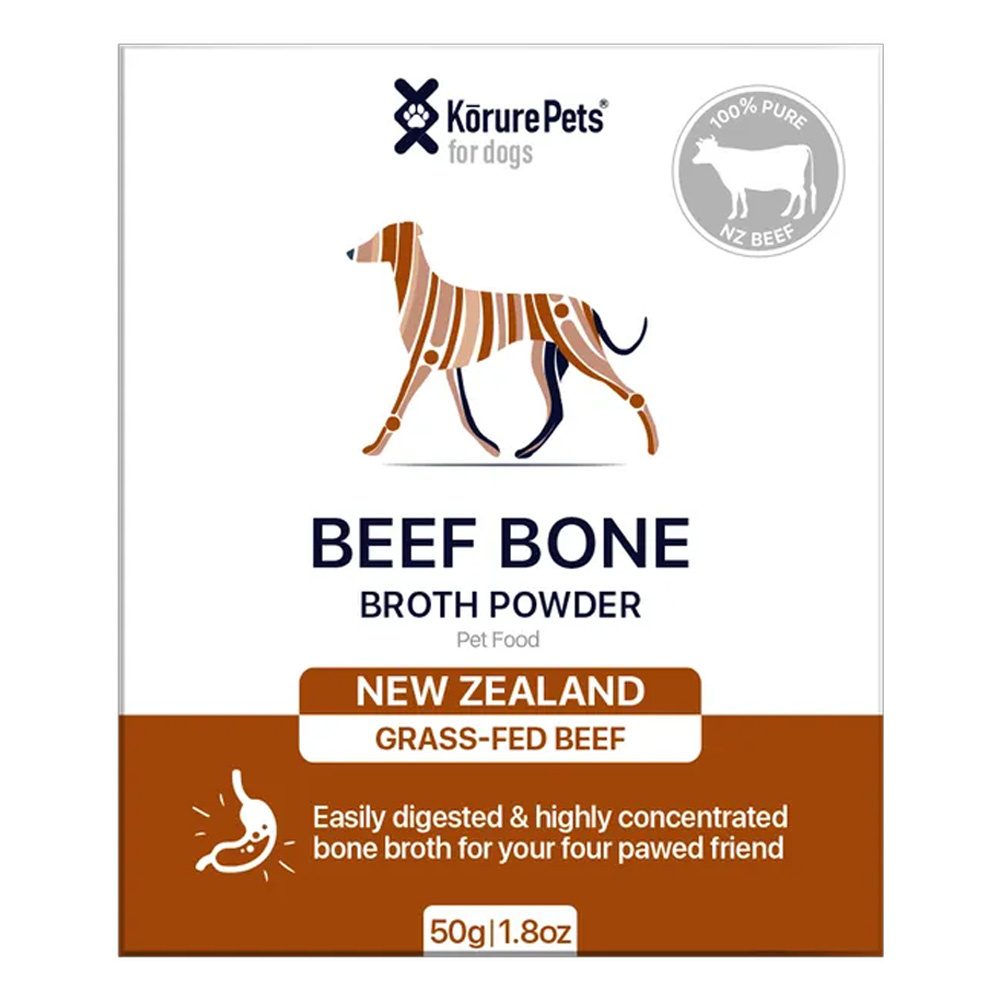 Korure Pets New Zealand Grass-Fed Beef Bone Broth Powder for Dogs for Food Supplies