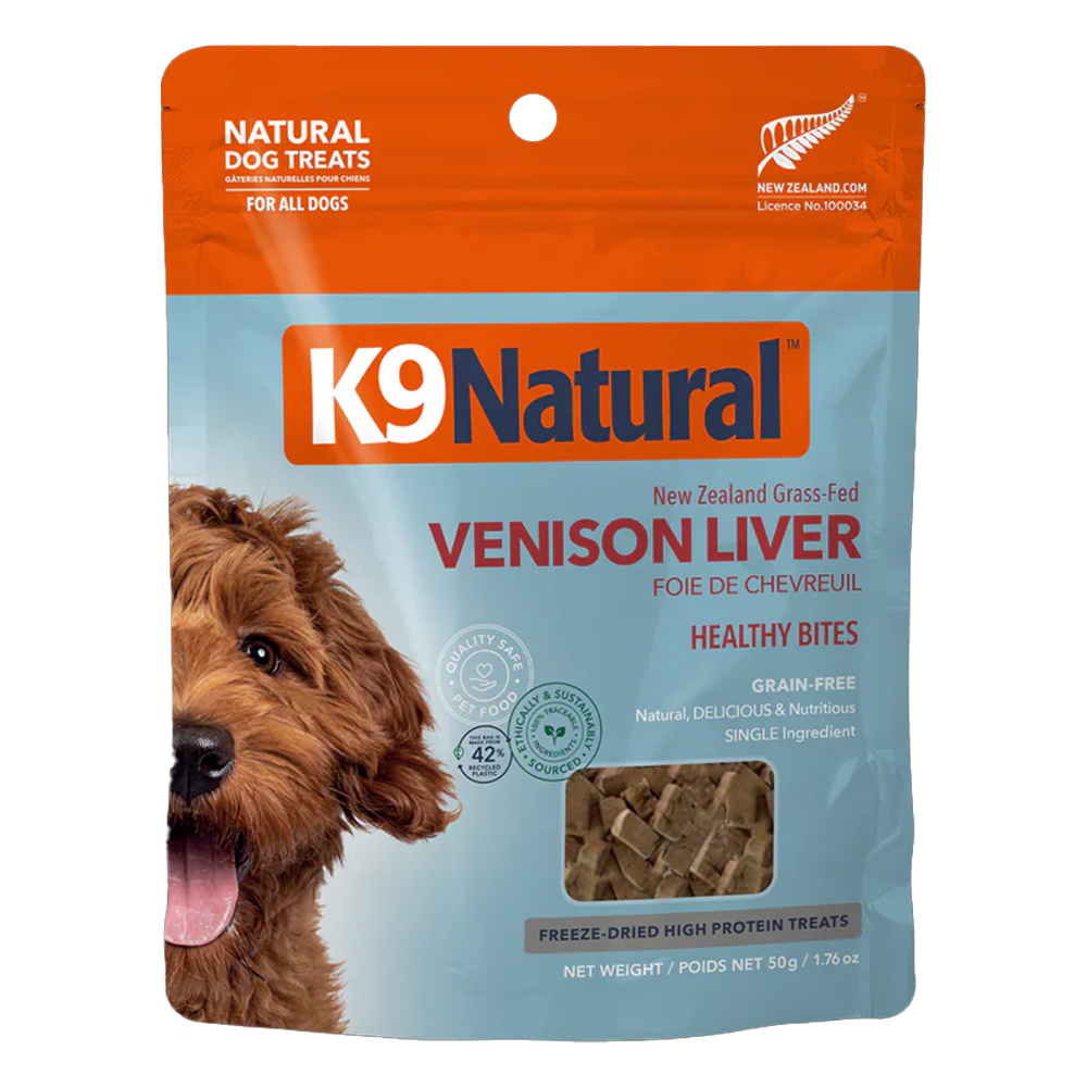 K9 Natural New Zealand Grass-Fed Venison Liver Healthy Bites Dog Treats for Dogs Supplies