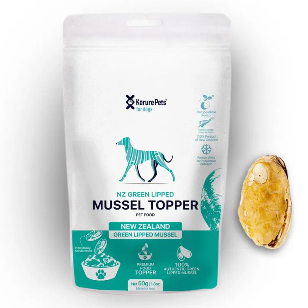 Korure Pets New Zealand Green Lipped Mussel Topper for Dogs for Food Supplies