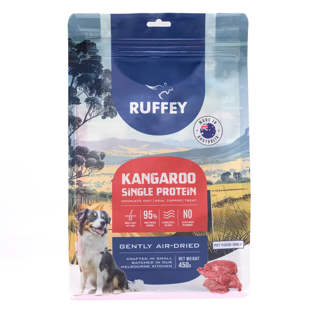 Ruffey Air Dried Kangaroo Single Protein Dry Dog Food for Food Supplies