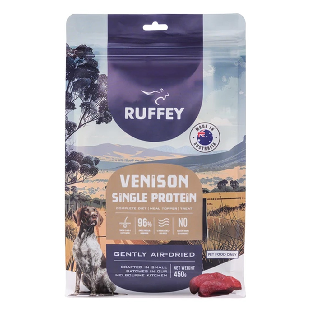 Ruffey Air Dried Venison Single Protein Dry Dog Food for Food Supplies