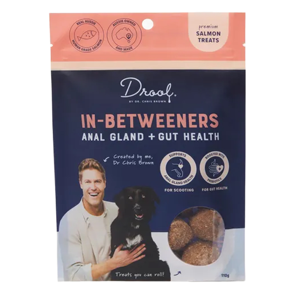 Drool by Dr. Chris Brown In-Betweeners Anal Gland + Gut Health Salmon Treats for Dogs for Dogs