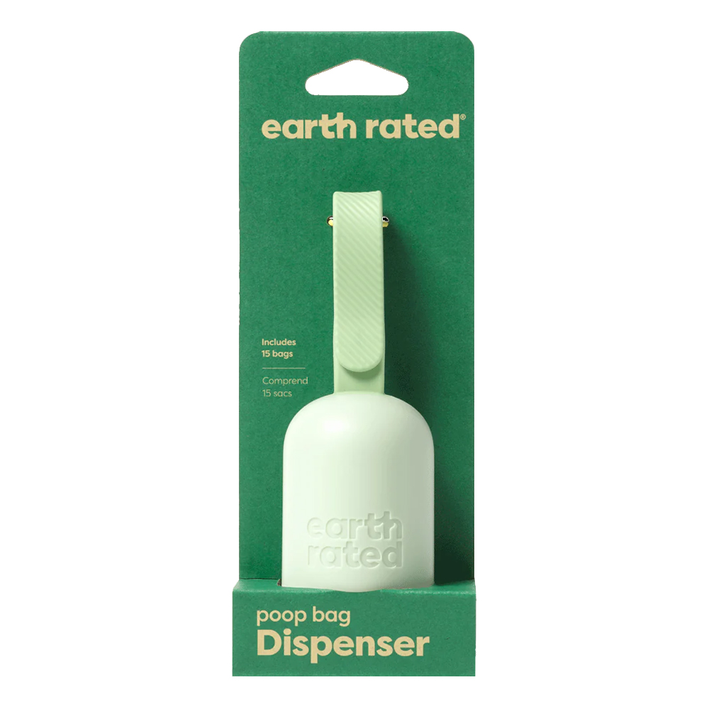 Earth Rated Leash Poop Bag Dispenser with 15 Bags for Dogs