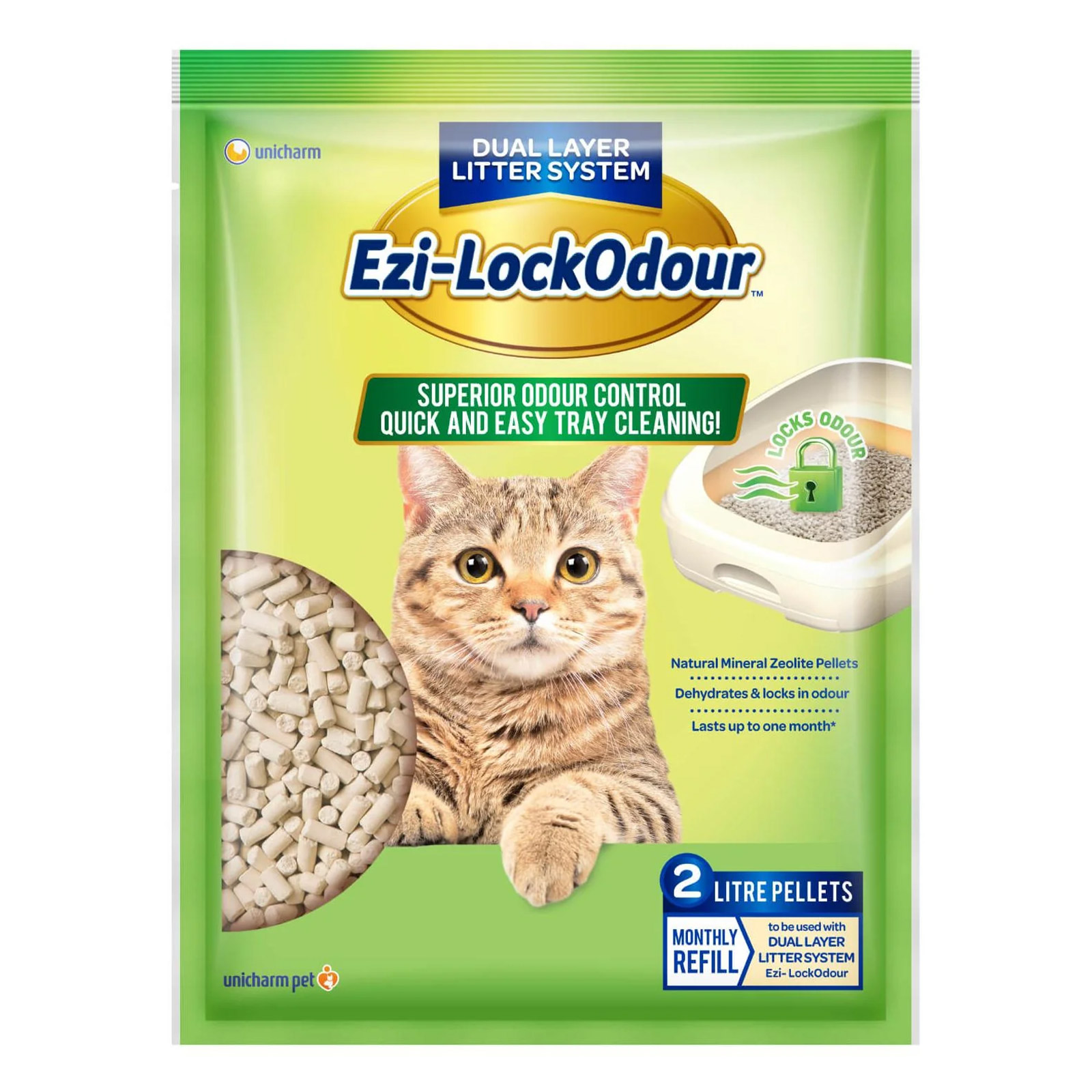 Ezi-LockOdour Natural Mineral Zeolite Cat Litter Pellets for Cats