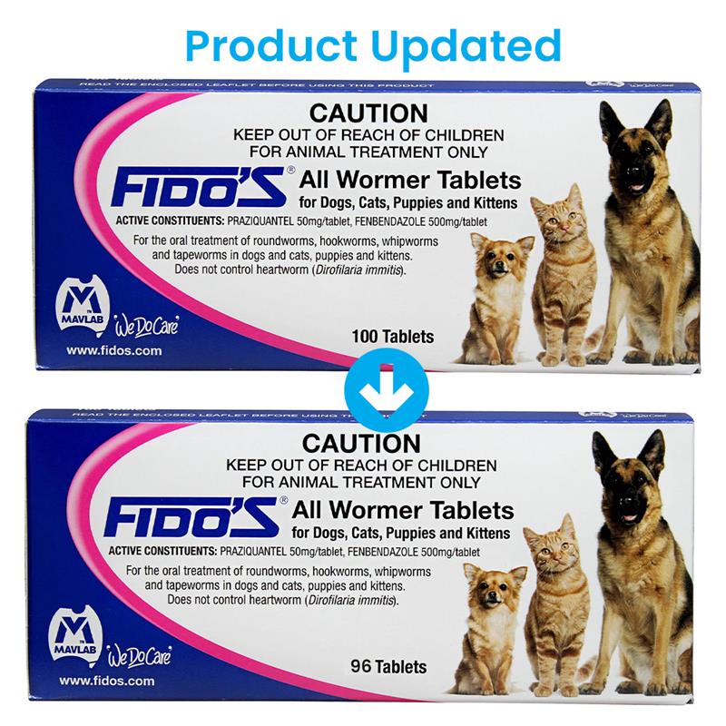 Fidos All wormer Tablets for Dogs, Cats, Puppies and Kittens