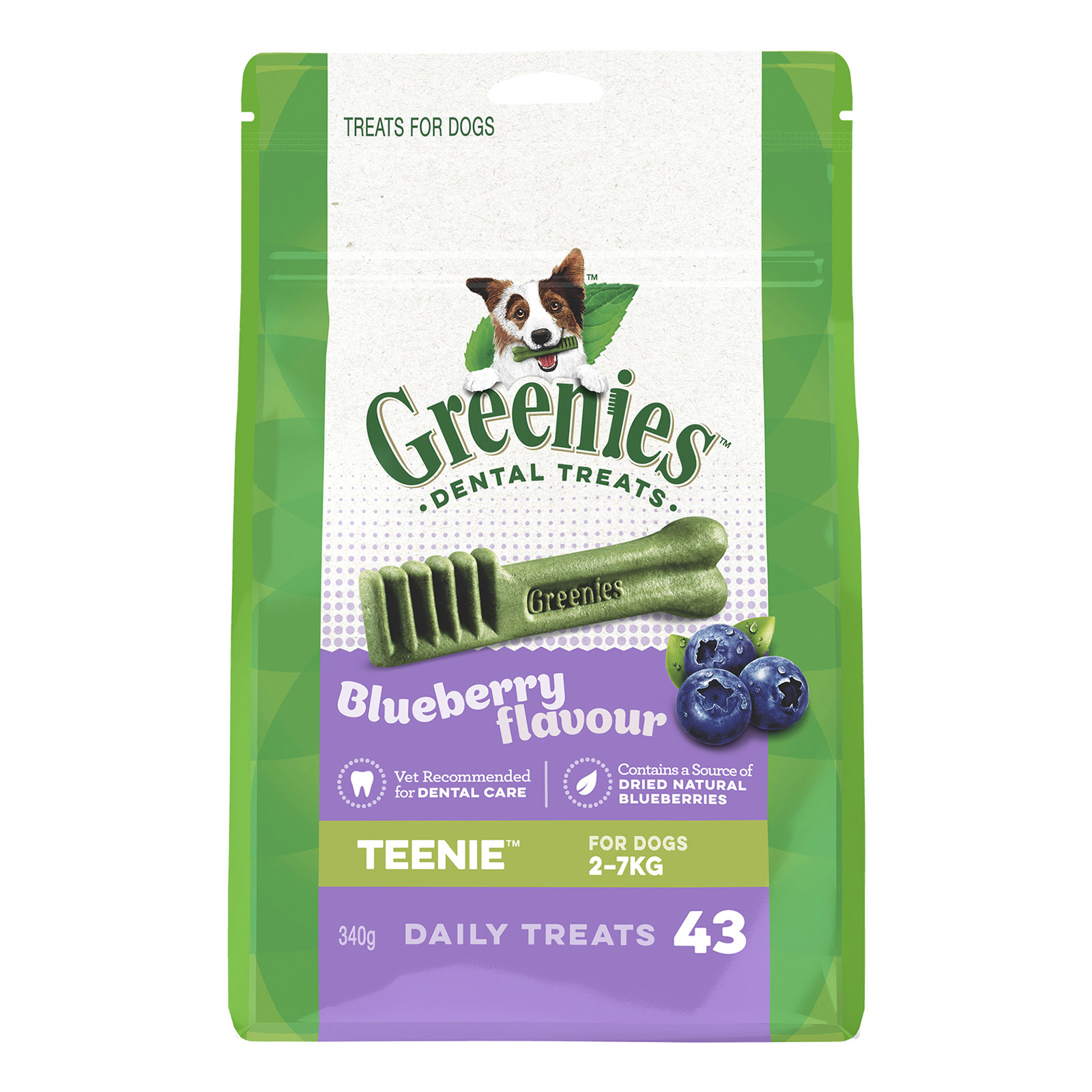 Greenies Blueberry Flavour Dental Dog Treats Teenie 2 - 7kg
