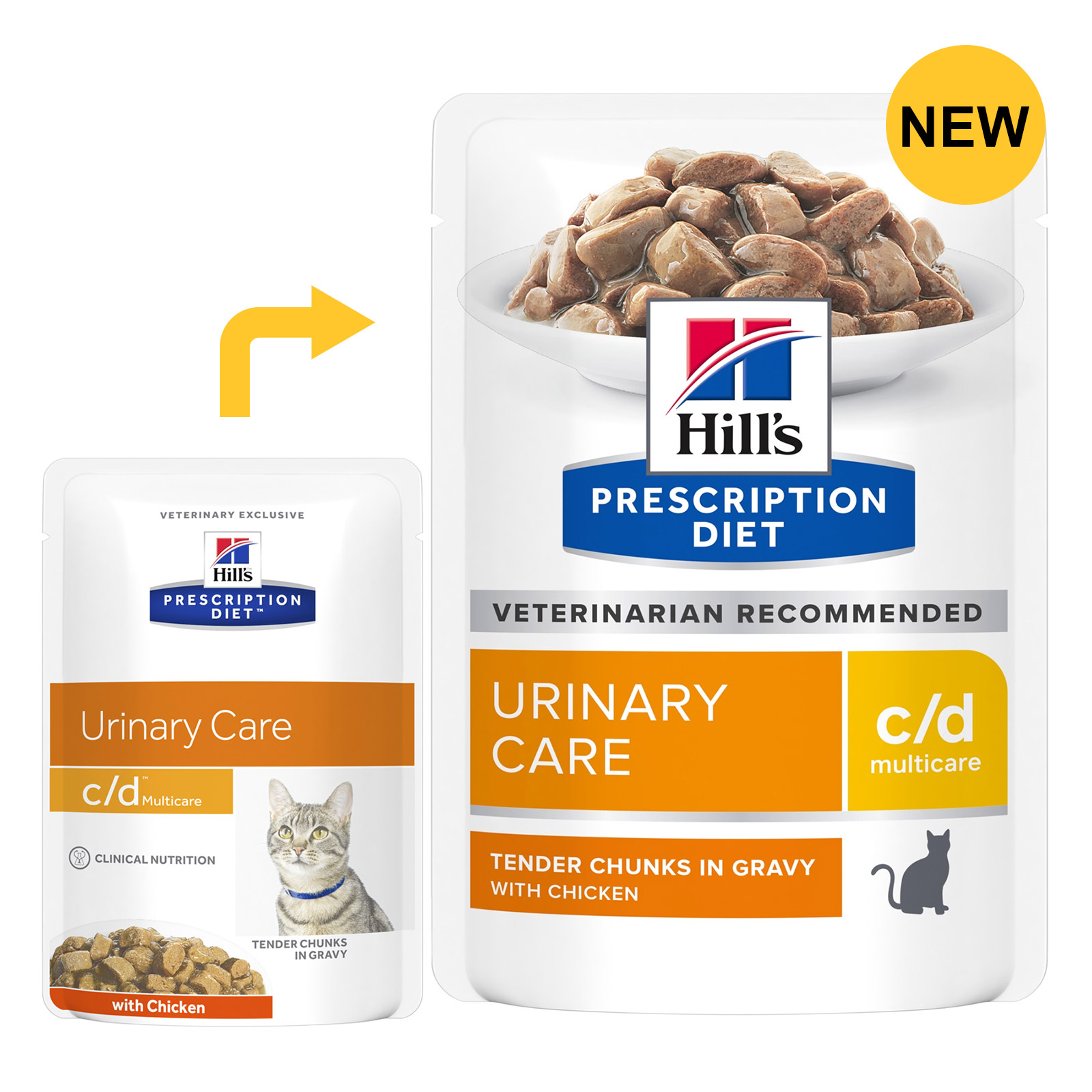 Hill's Prescription Diet c/d Multicare with Chicken Cat Wet Pouch for Food