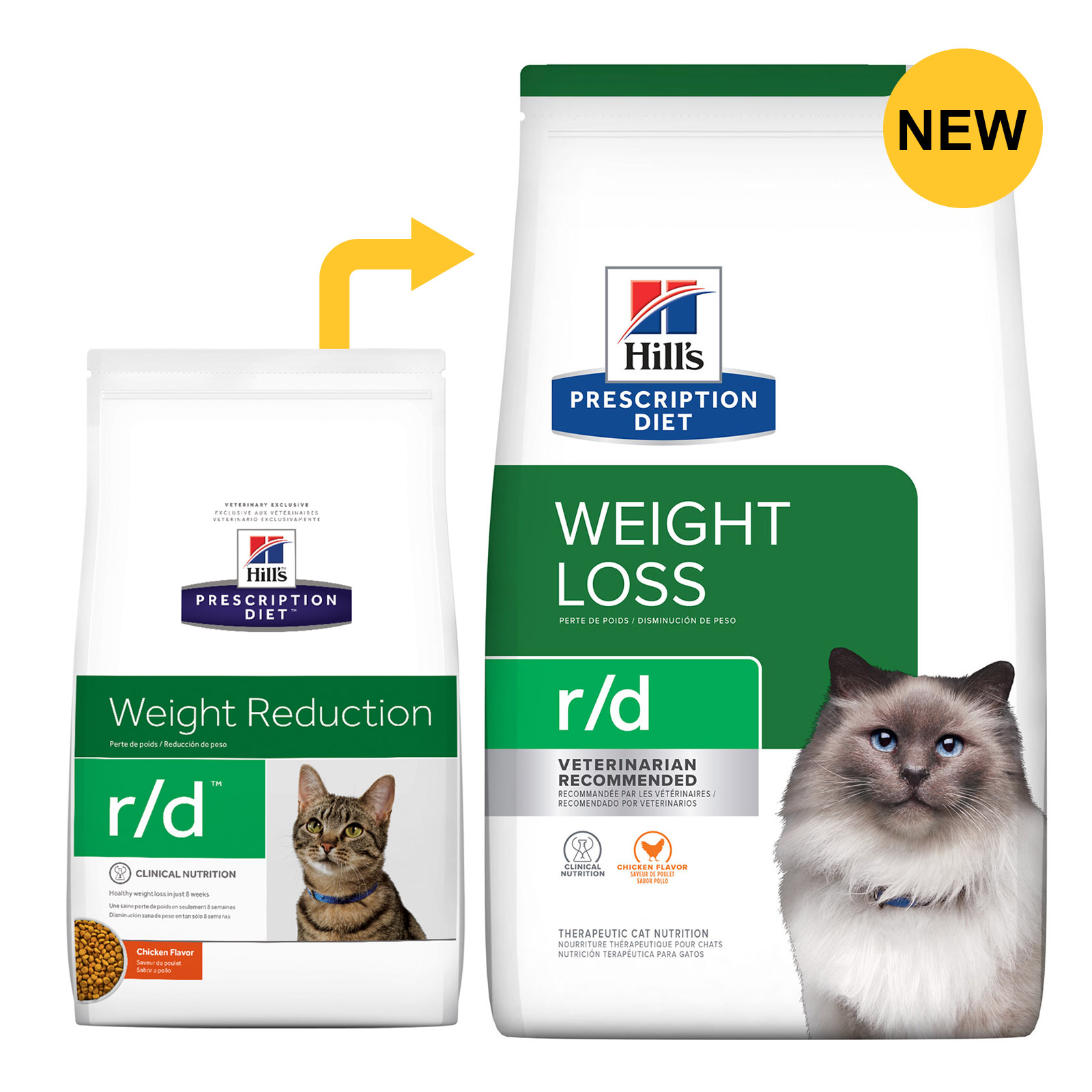 Hill's Prescription Diet r/d Feline Weight Reduction with Chicken Dry for Food
