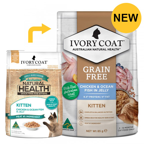 Ivory Coat Cat Kitten Grain Free Chicken and Ocean Fish in Jelly for Food