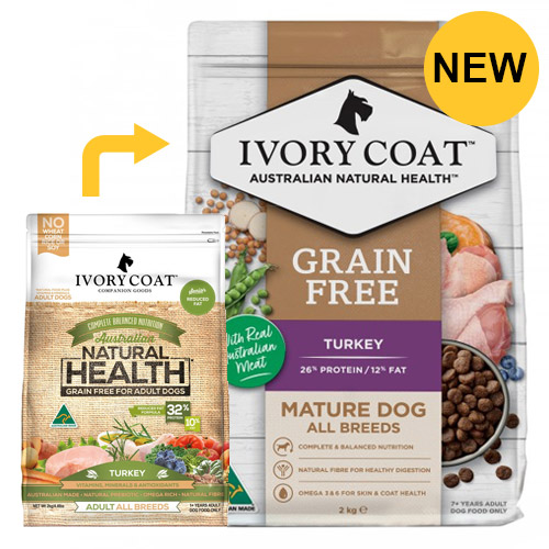Ivory Coat Dog Senior Grain Free Low Fat Turkey for Food
