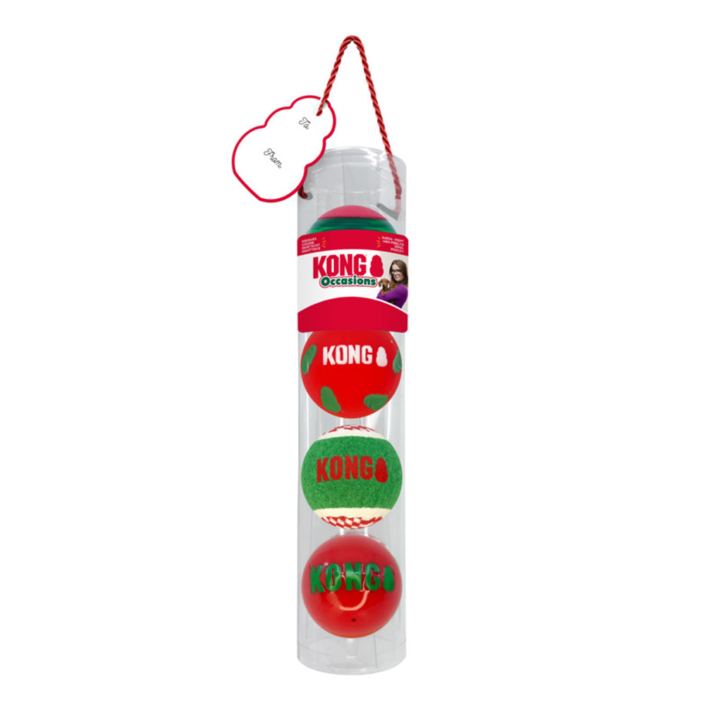 KONG Christmas Holiday Occasions Balls for Dogs Medium