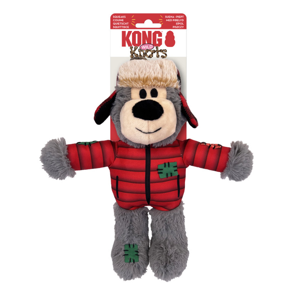 KONG Knots Wild Snuggle Plush Toy for Dogs - Xmas Bear