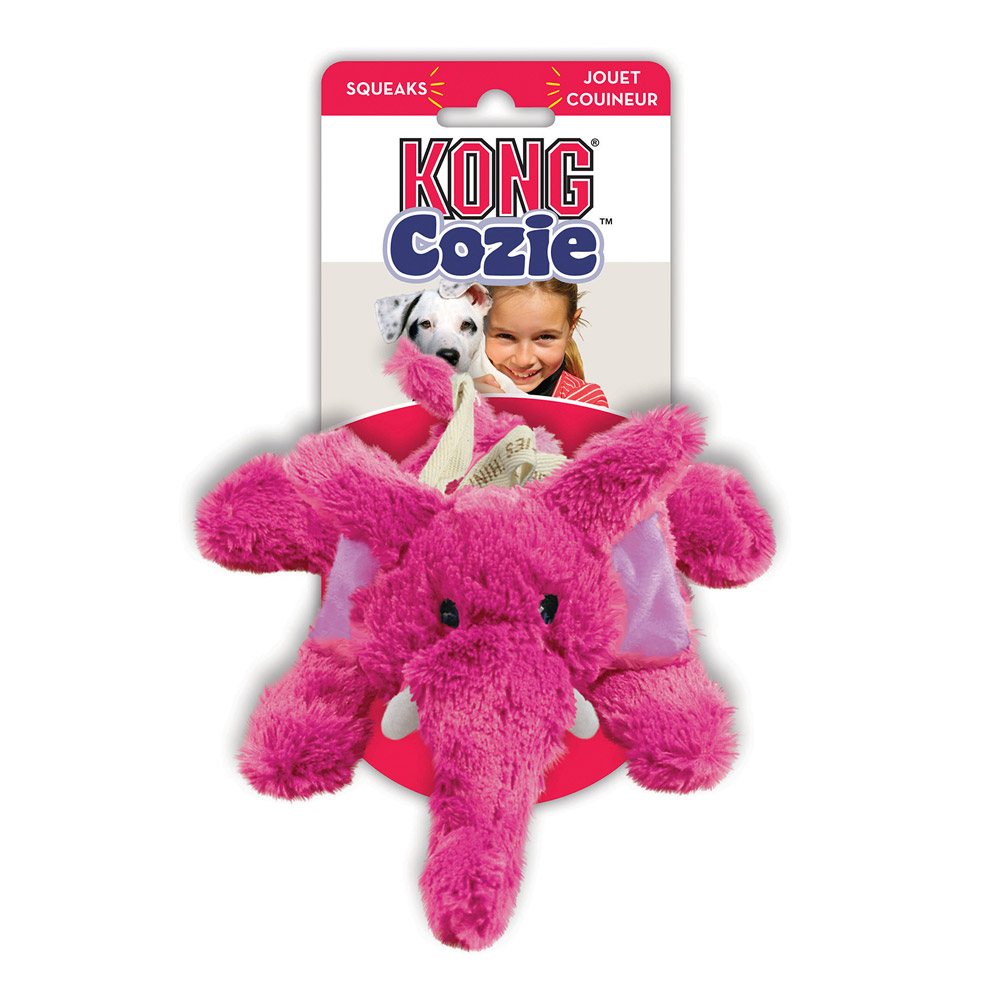 KONG Cozie Plush Squeaker Toy for Dogs - Elmer Elephant
