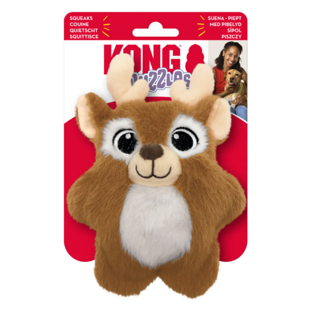KONG Snuzzles Squeaker Toy for Dogs - Xmas Reindeer
