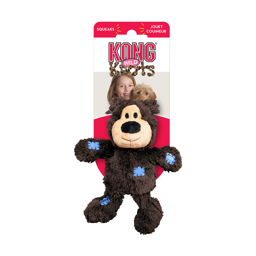 KONG Knots Wild Snuggle Plush Toy for Dogs - Bear
