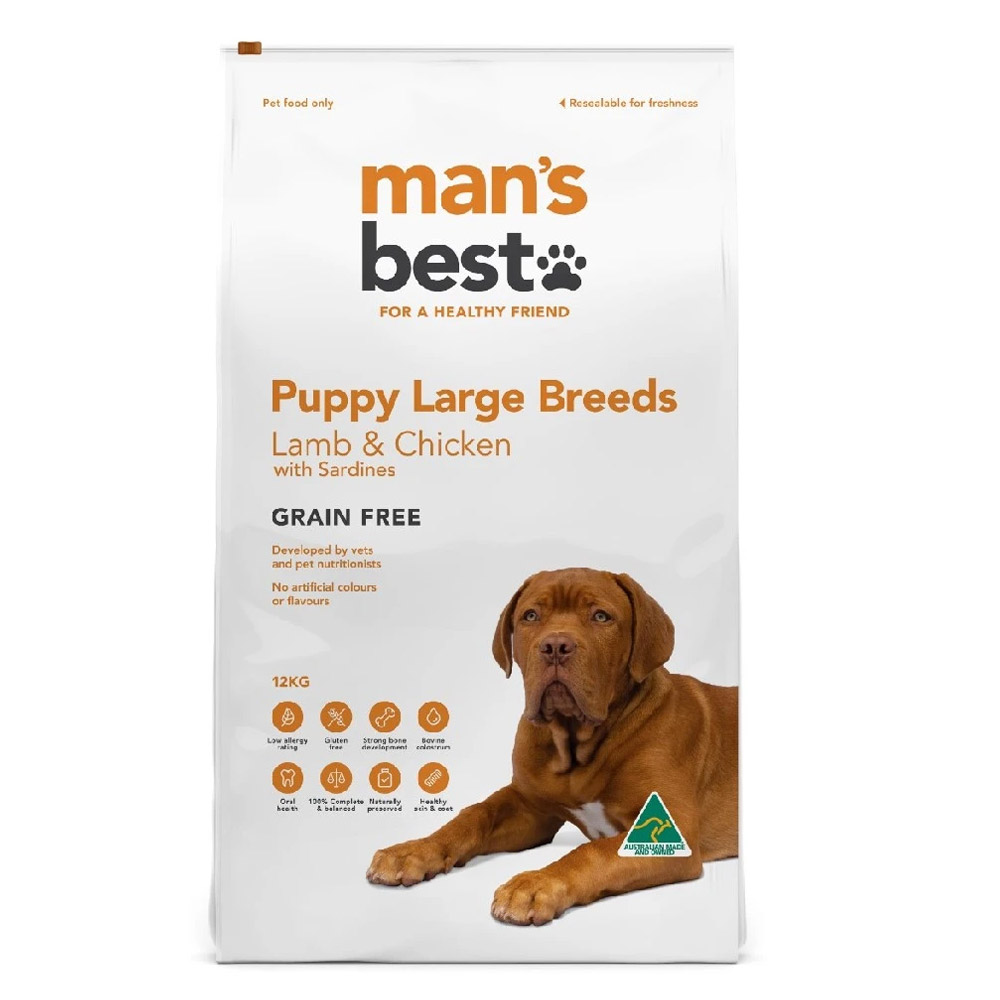 Mans Best Large Breed Puppy Lamb And Chicken With Sardines Grain Free Dry Dog Food for Food