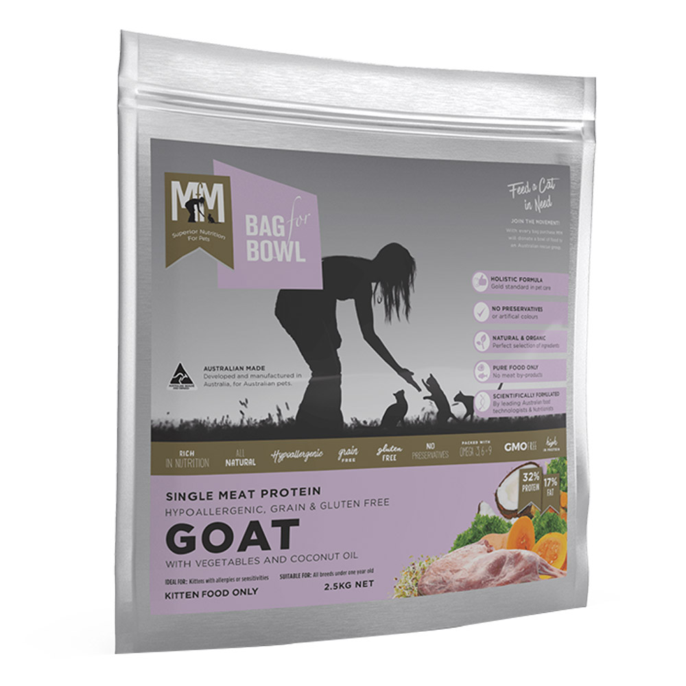 Meals for Meows (MFM) Single Protein Goat with Vegetables and Coconut Oil Dry Kitten Food