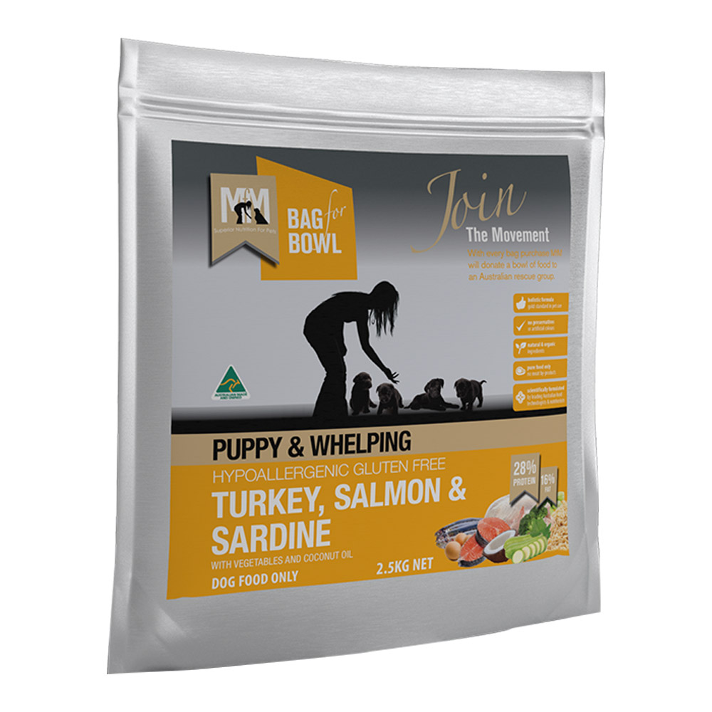 Meals for Mutts (MFM) Puppy & Whelping Turkey, Salmon & Sardine with Vegetables and Coconut Oil Dry Dog Food