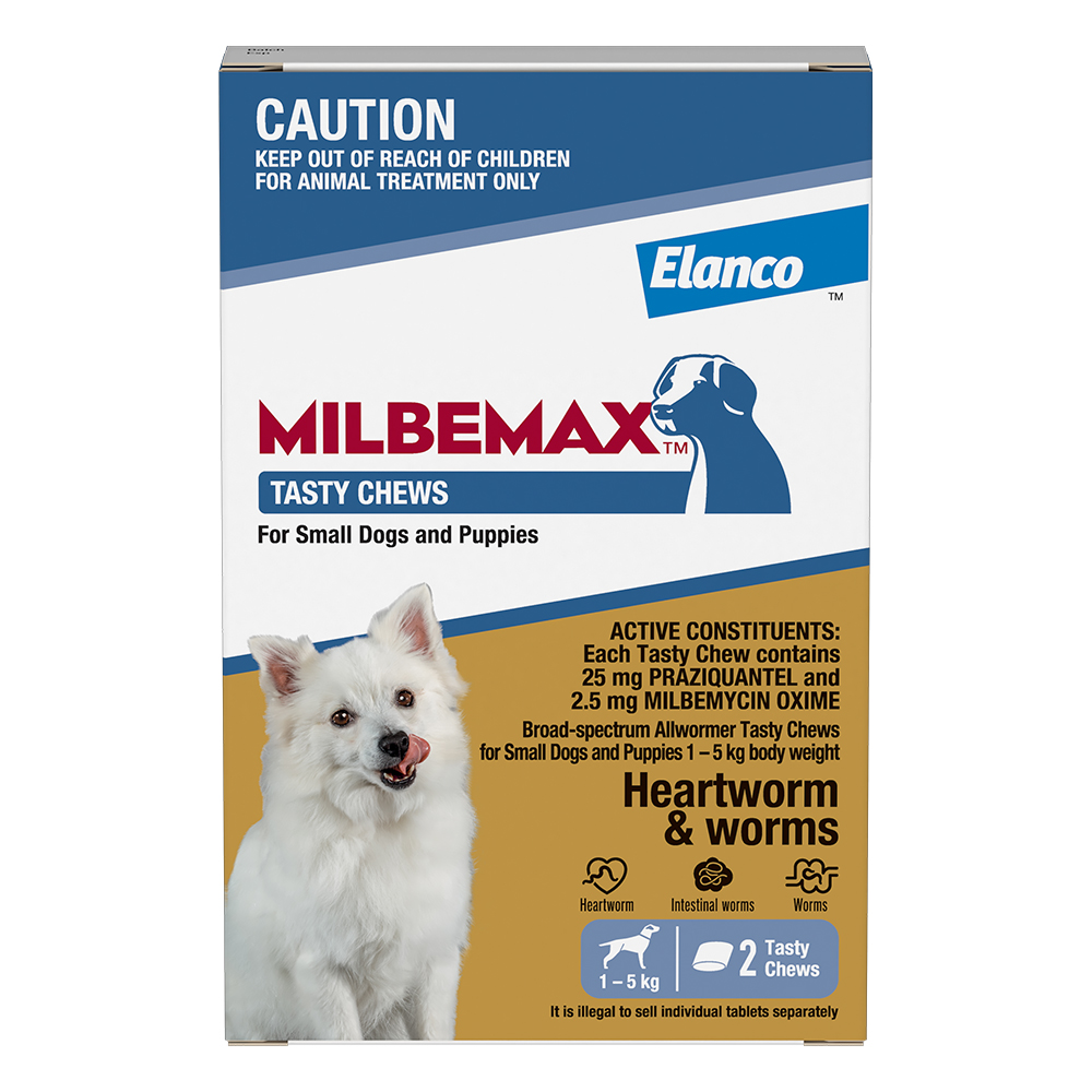 Milbemax Allwormer Tasty Chews For Small Dogs 1 To 5 Kg