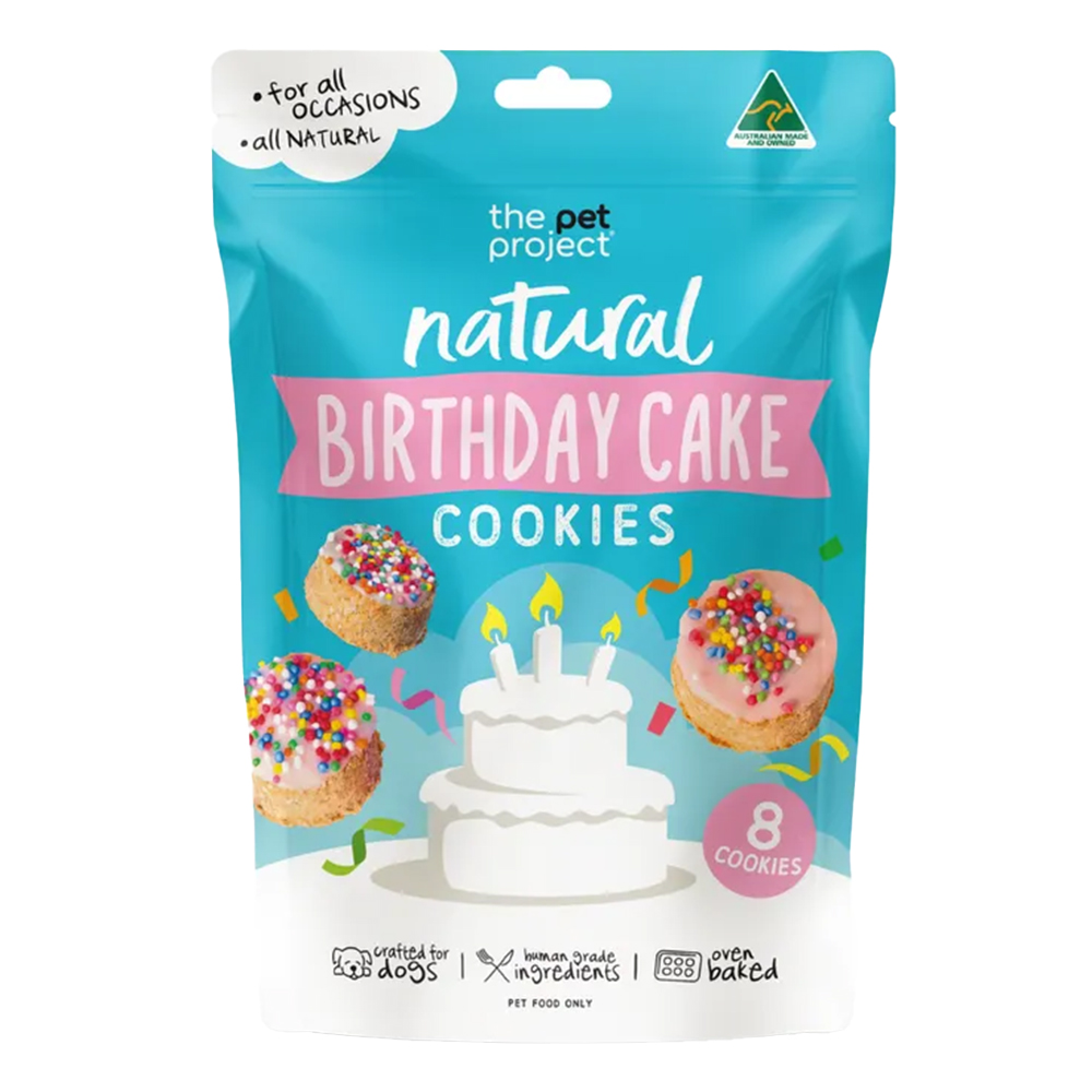 The Pet Project Birthday Cake Cookies Natural Dog Treats for Dogs Supplies
