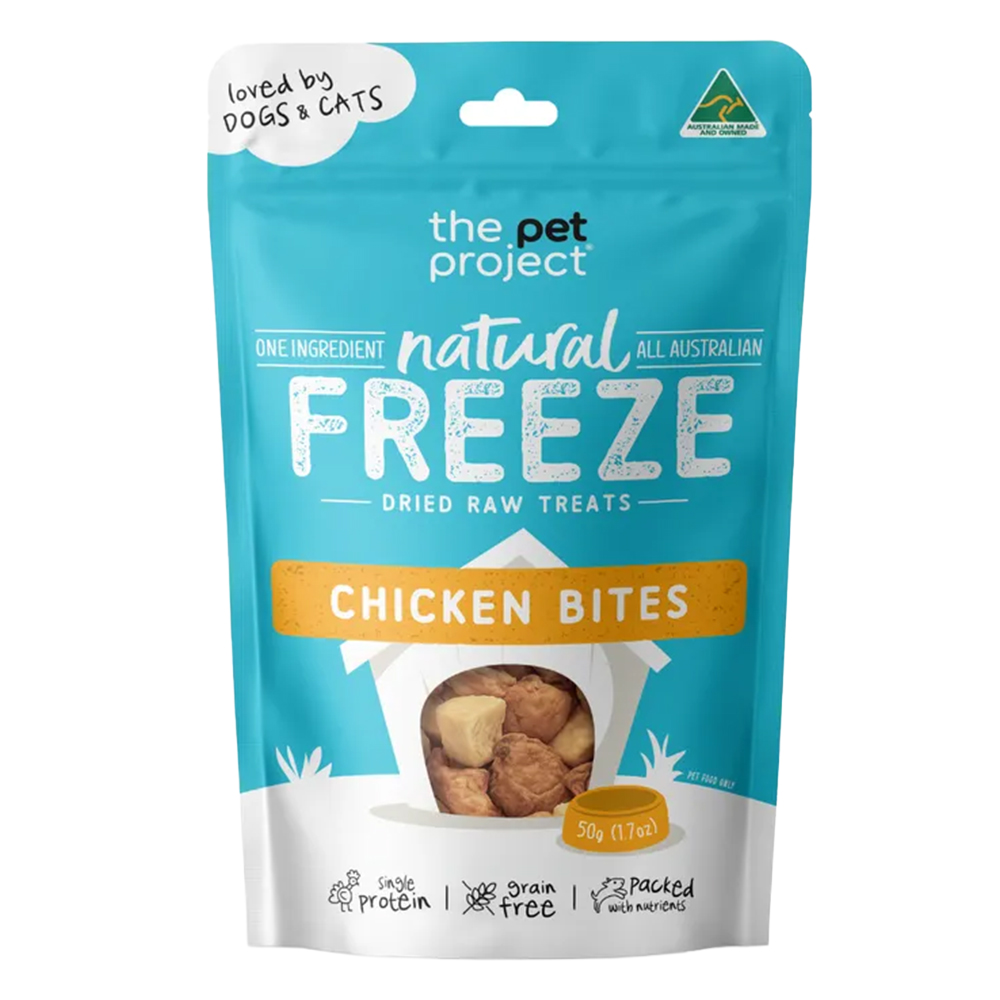 The Pet Project Natural Freeze Dried Chicken Bites Dog Treats for Dogs Supplies