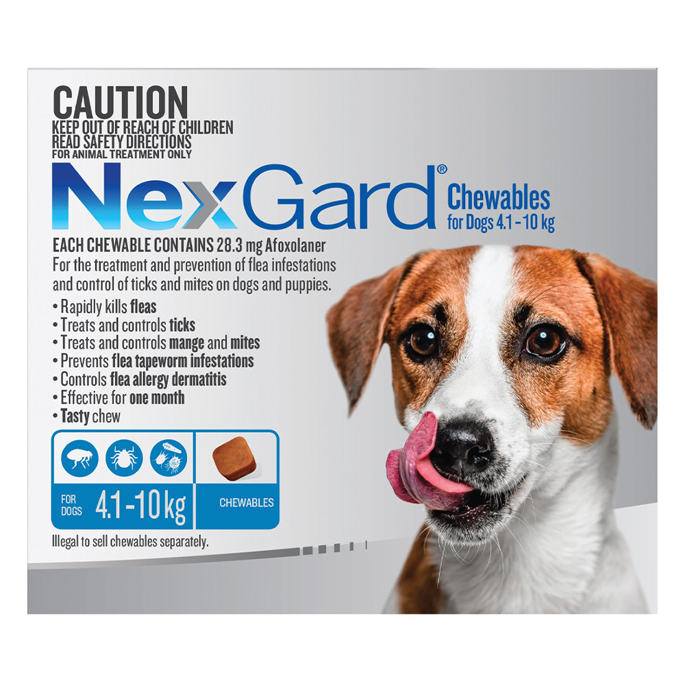 Nexgard Chewables For Dogs 4.1 - 10 Kg (Blue)