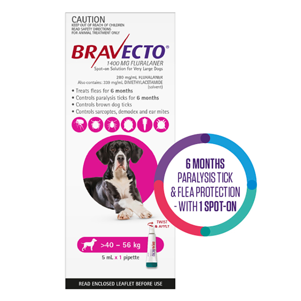 Bravecto Spot On for X-Large Dogs Pink (40 - 56 kg)