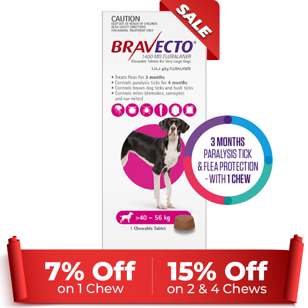 Bravecto For Extra Large Dogs 40-56Kg (Pink)